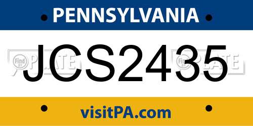 JCS2435 Pennsylvania License Plate