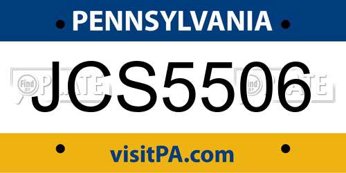 JCS5506 Pennsylvania License Plate
