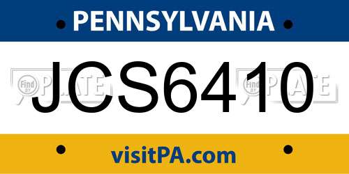 JCS6410 Pennsylvania License Plate