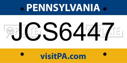 JCS6447 Pennsylvania License Plate