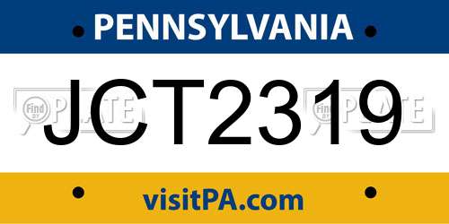 JCT2319 Pennsylvania License Plate