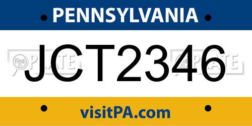 JCT2346 Pennsylvania License Plate