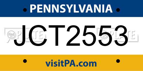 JCT2553 Pennsylvania License Plate