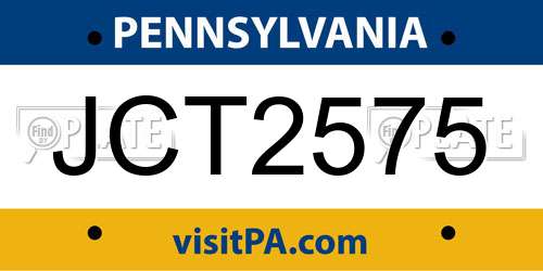 JCT2575 Pennsylvania License Plate