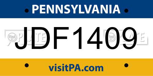 JDF1409 Pennsylvania License Plate