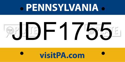 JDF1755 Pennsylvania License Plate