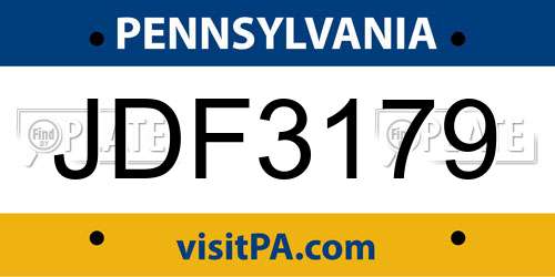 JDF3179 Pennsylvania License Plate