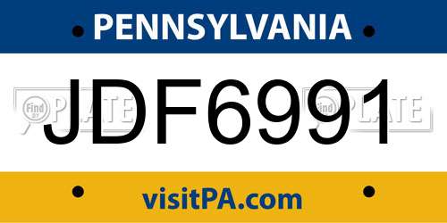 JDF6991 Pennsylvania License Plate