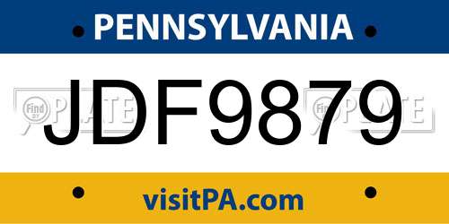 JDF9879 Pennsylvania License Plate