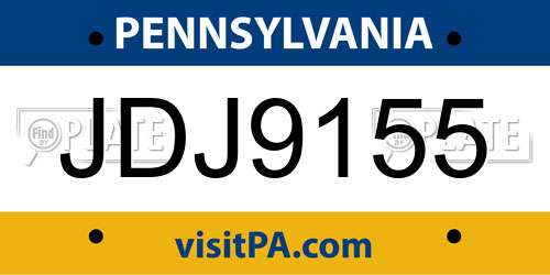 JDJ9155 Pennsylvania License Plate