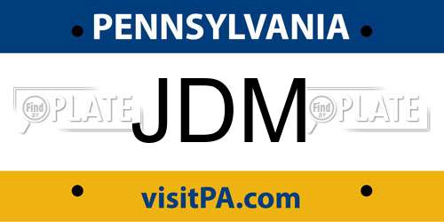 JDM Pennsylvania License Plate