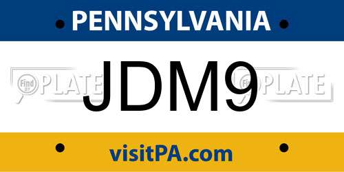 JDM9 Pennsylvania License Plate