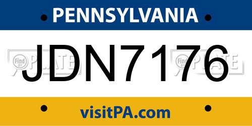 JDN7176 Pennsylvania License Plate