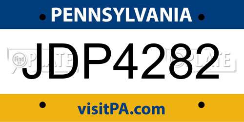 JDP4282 Pennsylvania License Plate