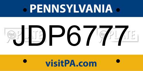 JDP6777 Pennsylvania License Plate