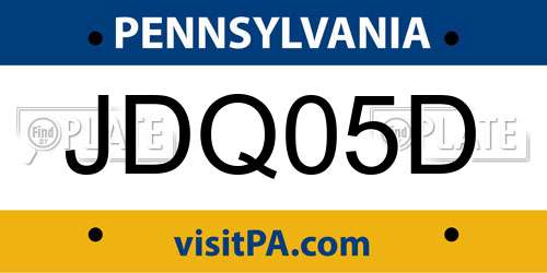 JDQ05D Pennsylvania License Plate
