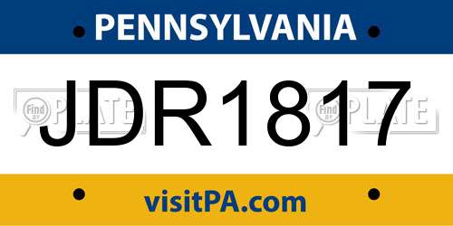 JDR1817 Pennsylvania License Plate