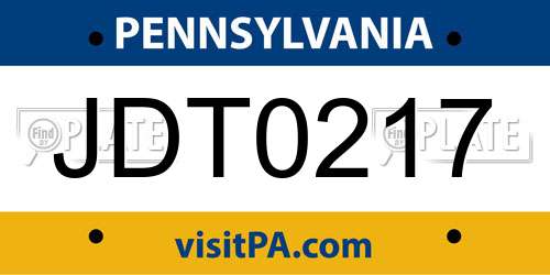 JDT0217 Pennsylvania License Plate