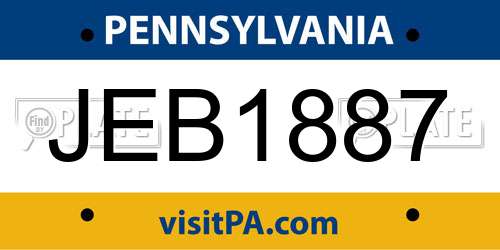 JEB1887 Pennsylvania License Plate