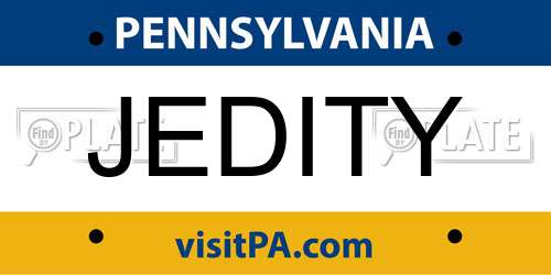 JEDITY Pennsylvania License Plate