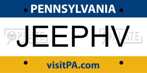 JEEPHV Pennsylvania License Plate