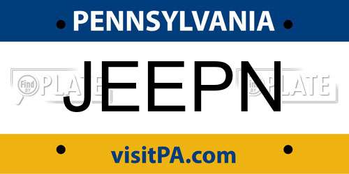 JEEPN Pennsylvania License Plate