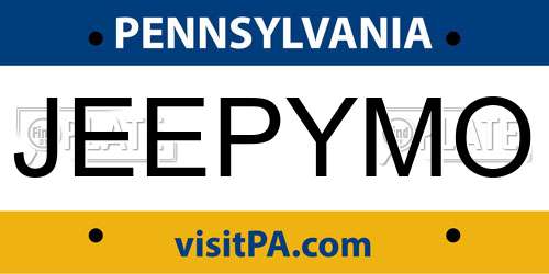 JEEPYMO Pennsylvania License Plate