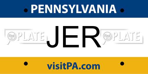 JER Pennsylvania License Plate