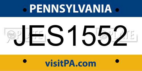 JES1552 Pennsylvania License Plate