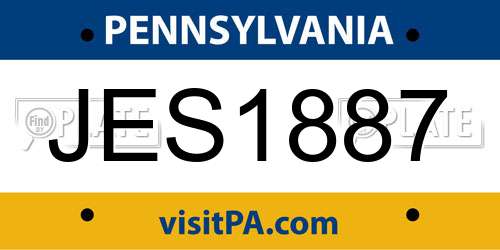 JES1887 Pennsylvania License Plate
