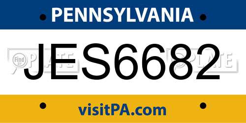 JES6682 Pennsylvania License Plate