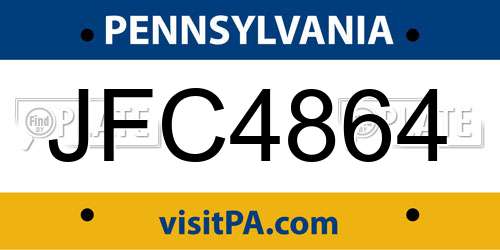 JFC4864 Pennsylvania License Plate