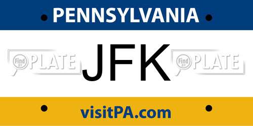 JFK Pennsylvania License Plate