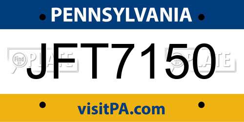 JFT7150 Pennsylvania License Plate