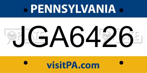 JGA6426 Pennsylvania License Plate