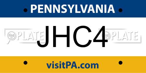 JHC4 Pennsylvania License Plate