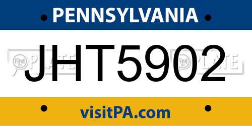 JHT5902 Pennsylvania License Plate