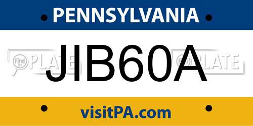 JIB60A Pennsylvania License Plate