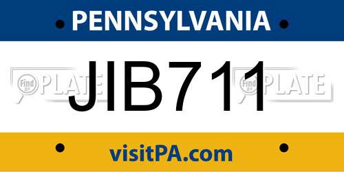 JIB711 Pennsylvania License Plate