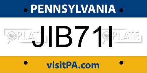 JIB71I Pennsylvania License Plate