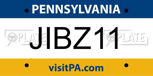 JIBZ11 Pennsylvania License Plate