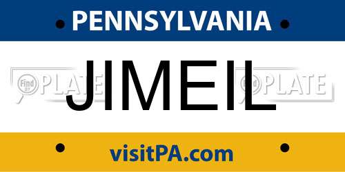 JIMEIL Pennsylvania License Plate