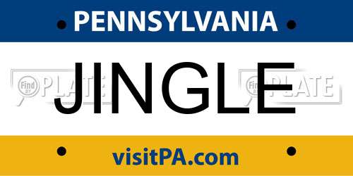 JINGLE Pennsylvania License Plate