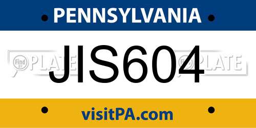 JIS604 Pennsylvania License Plate