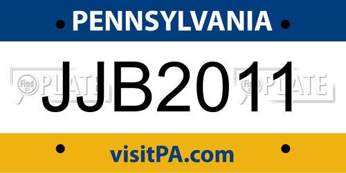 JJB2011 Pennsylvania License Plate