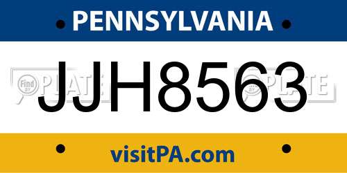 JJH8563 Pennsylvania License Plate