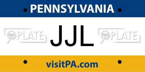 JJL Pennsylvania License Plate