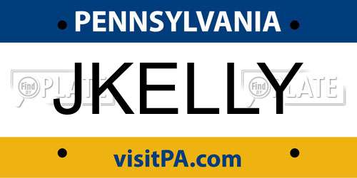 JKELLY Pennsylvania License Plate