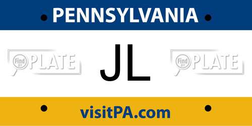 JL Pennsylvania License Plate