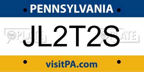 JL2T2S Pennsylvania License Plate